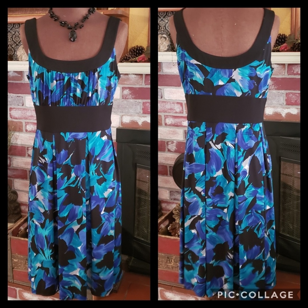 DONNA RICCO SCOOP NECK MIDI DRESS 12